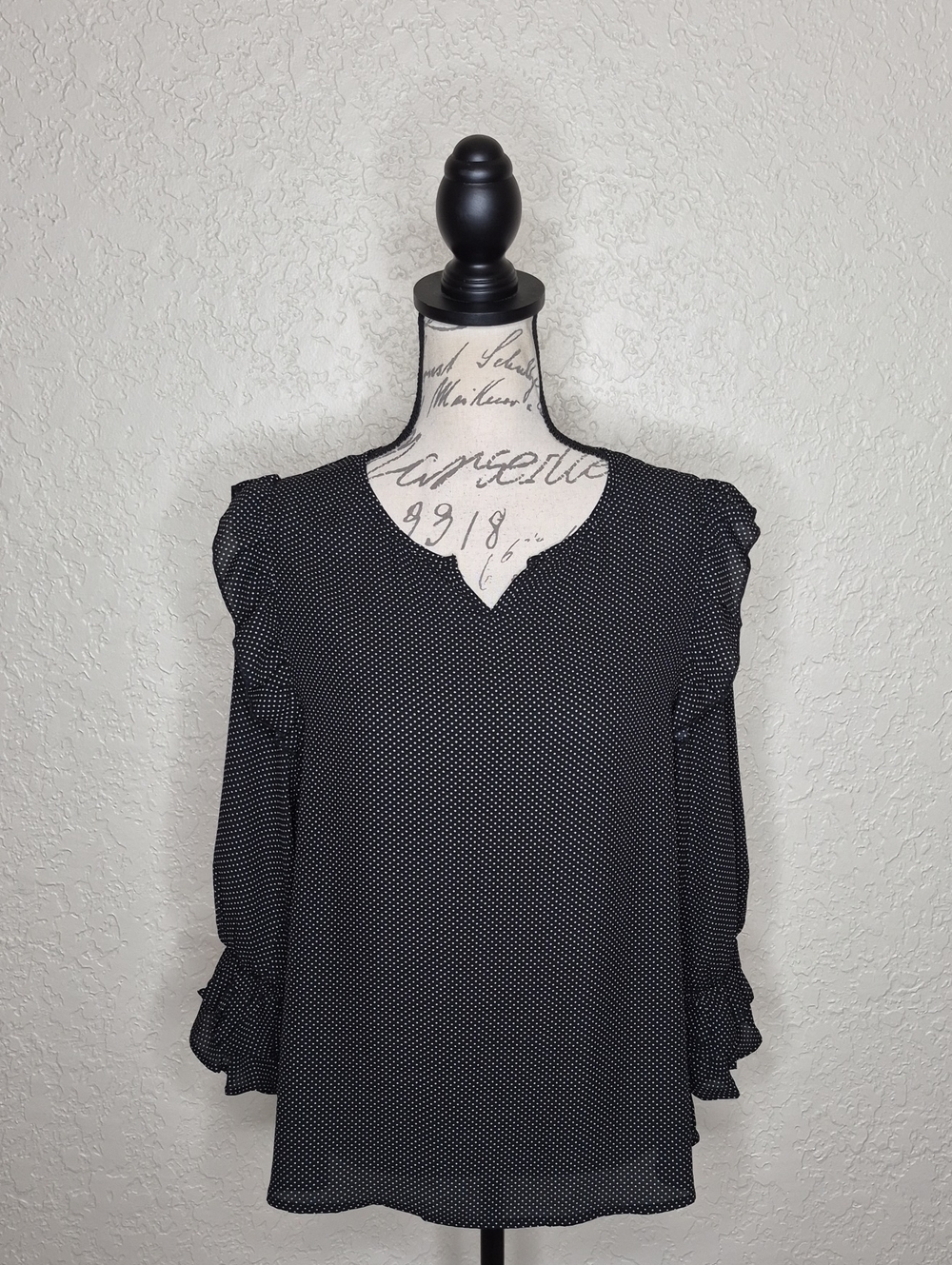 Counterparts Polka Dot Ruffle Detail Top‎ Size M